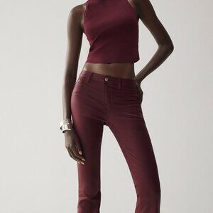 L'Agence Marty Flare Jeans (dark wine coated)